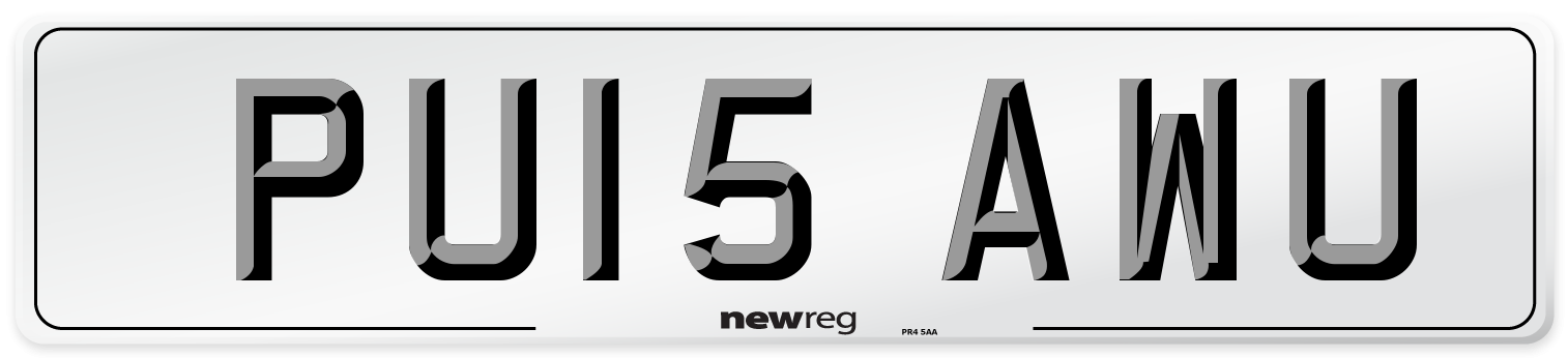 PU15 AWU Number Plate from New Reg